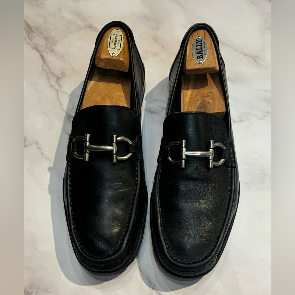 Salvatore Ferragamo Black Leather Loafers